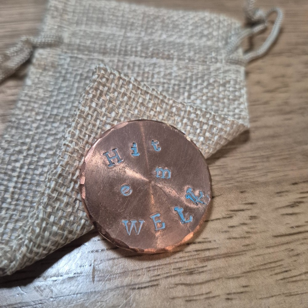 Customized Copper Golf Ball Marker-1.25 inch diameter! Hand Made -