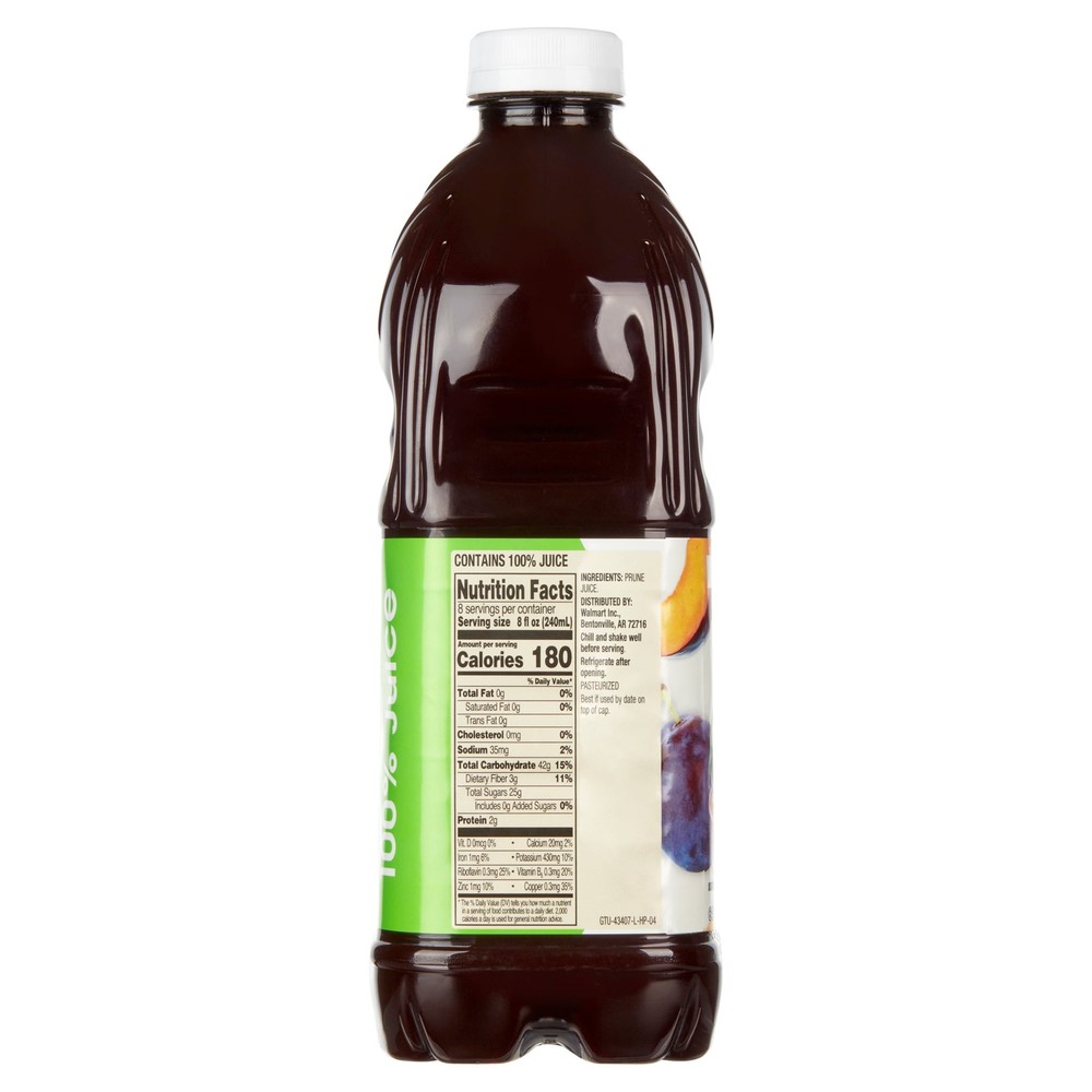 Great Value 100% Prune Juice, 64 fl oz
