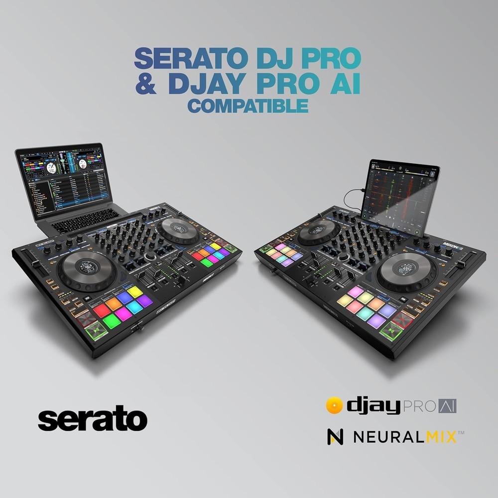 Pro 4-Channel DJ Controller with Enhanced Jog Wheels & Multi-Mode Performance