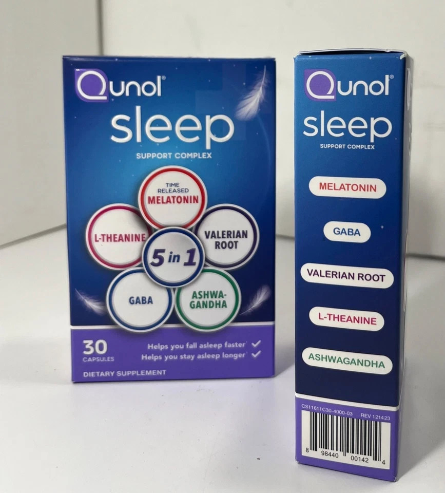 2x Qunol Sleep Support Complex 5:1 Time Release Melatonin 30ct