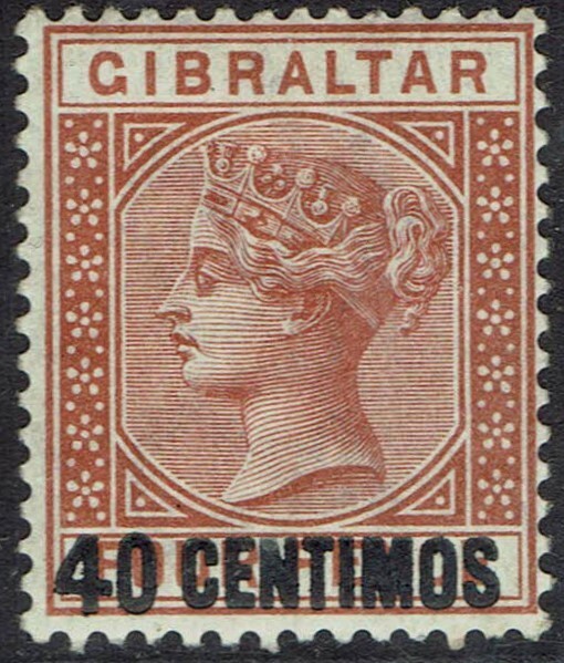 GIBRALTAR 1889 QV 40 CENTIMOS ON 4D