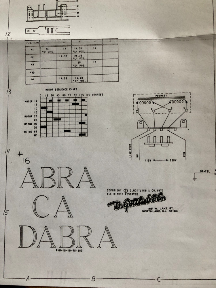 Gottlieb Abra Ca Dabra Pinball Machine Schematic