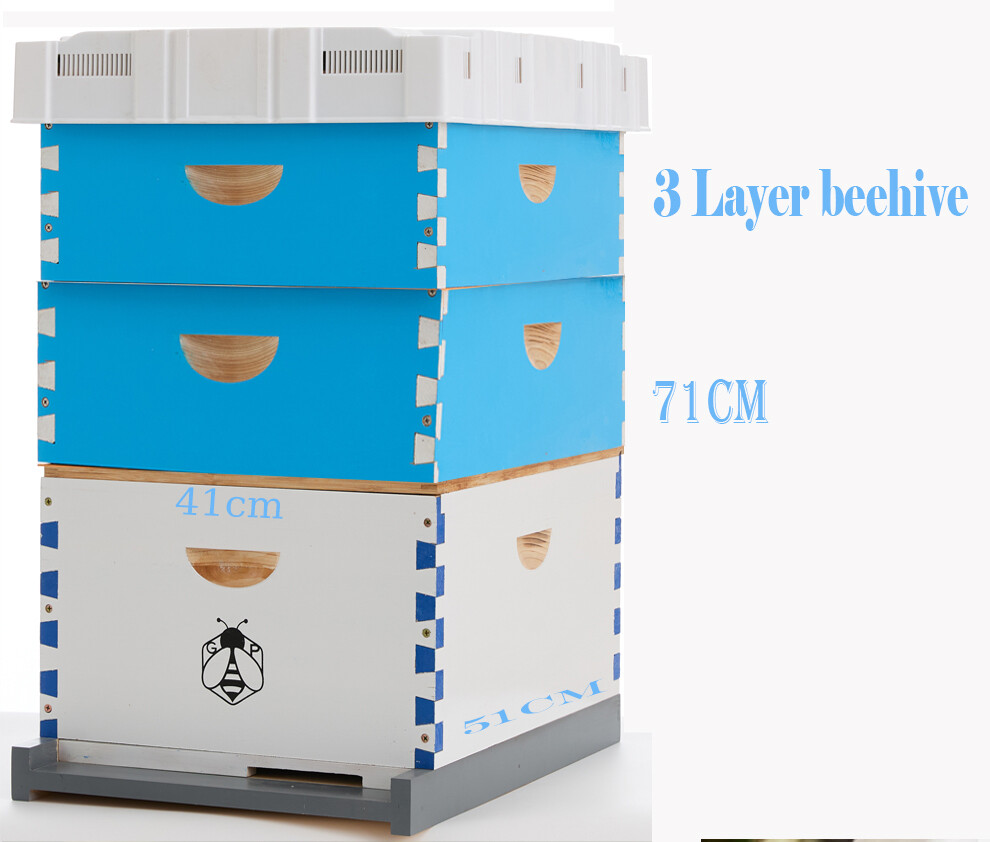 30 X Frames & 3 Layers Beehive Complete Kit Langstroth Beekeeping 1Deep 2 Medium