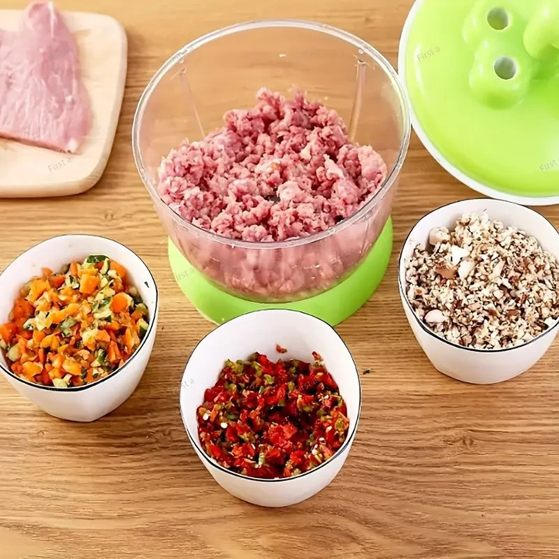 WHITE manual chopper is multi-functional w/ slicer, blender & salad spinner (B1)