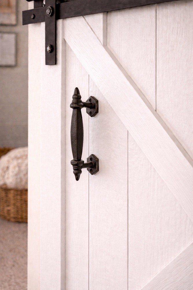 Rustic Cast Iron Barn Gate Pulls Vintage Style Drawer Handle Heavy Duty 2 Pack