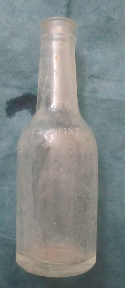 Vintage tiny 1/10 pint glass bottle
