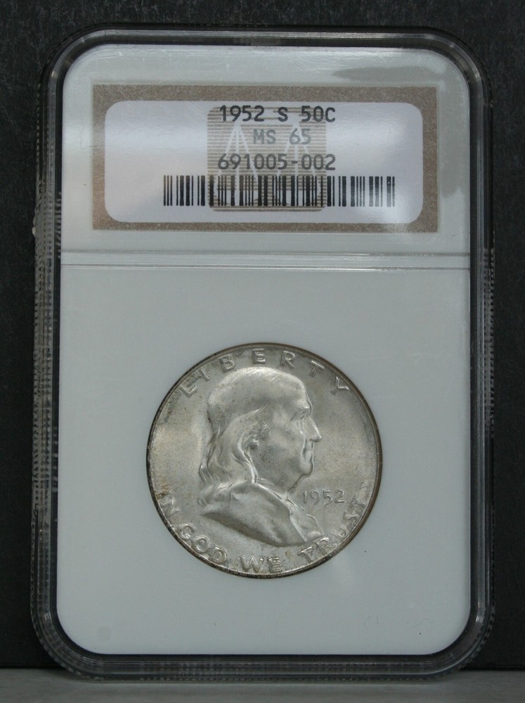 1952-S NGC MS65 Franklin silver half dollar
