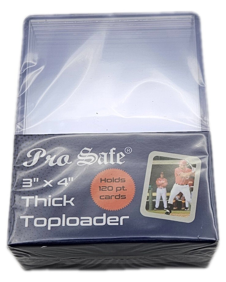 (10-Pack) Pro Safe 120pt Size Thick Toploaders - Topload Trading Card Holders