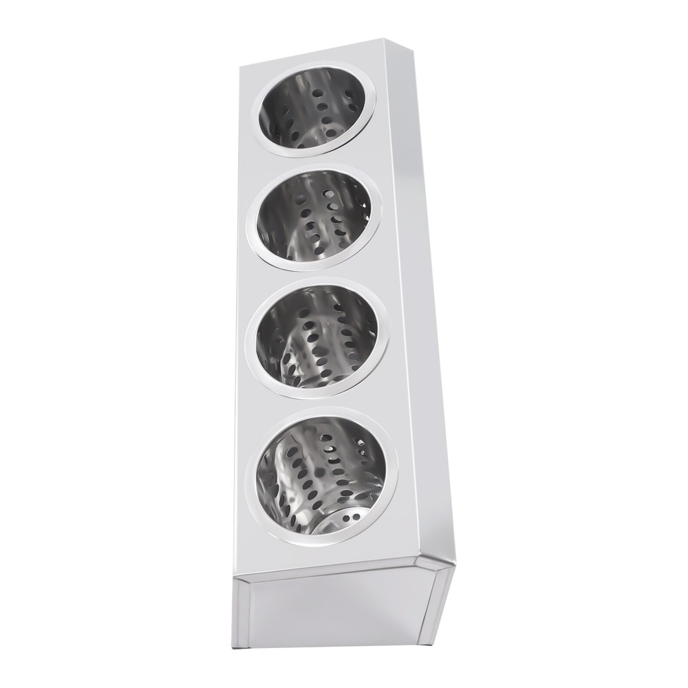 4 Storage Hole Metal Flatware Holder Removable Flatware Organizer Large Capacity