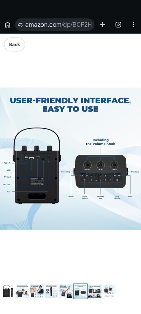 Portable PA system with wireless Mic