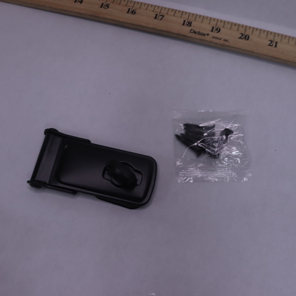 Everbilt 3-1/2 in. Black Latch Post Safety Hasp