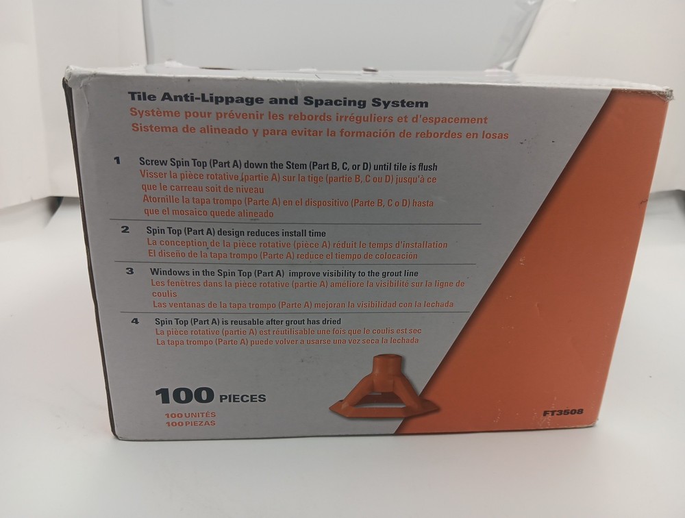 Rigid LevelMax Tile Lippage Reduction Spacing System Top Only Part A 100-Pack