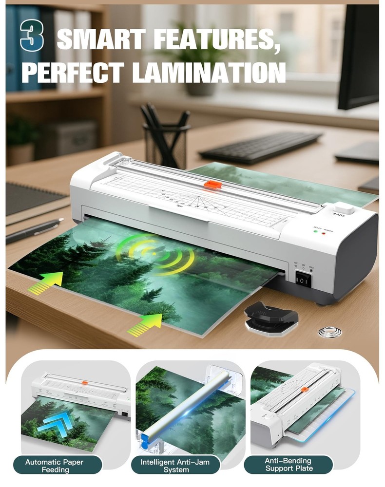 Laminator Machine 13 Inch Lamination Machine with Auto Paper Feed, Never Jam ...