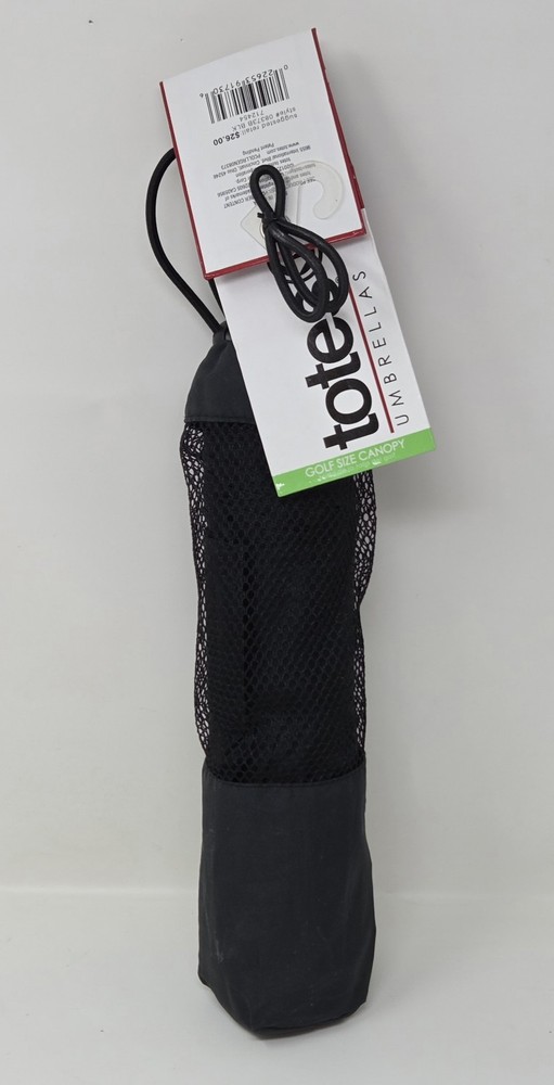 New Black Totes Golf Size Canopy Umbrella - X-Large Coverage (55-68" Arc)