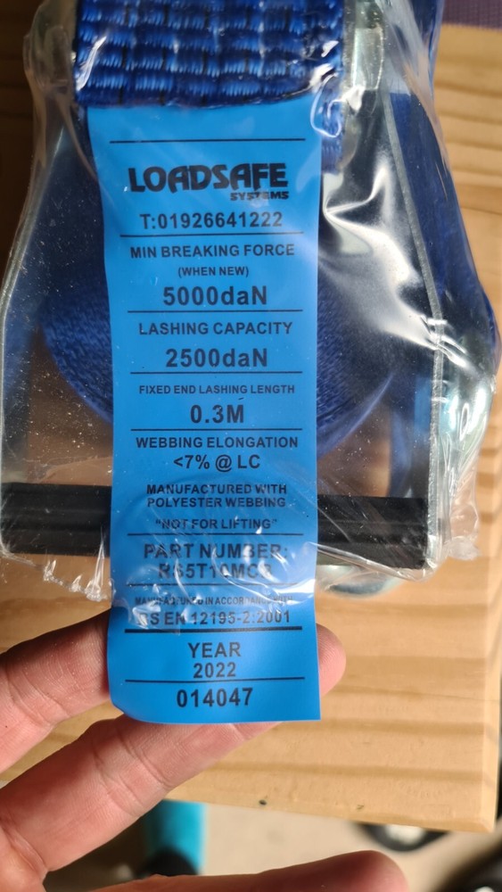 heavy duty 10m x 50mm ratchet & strap