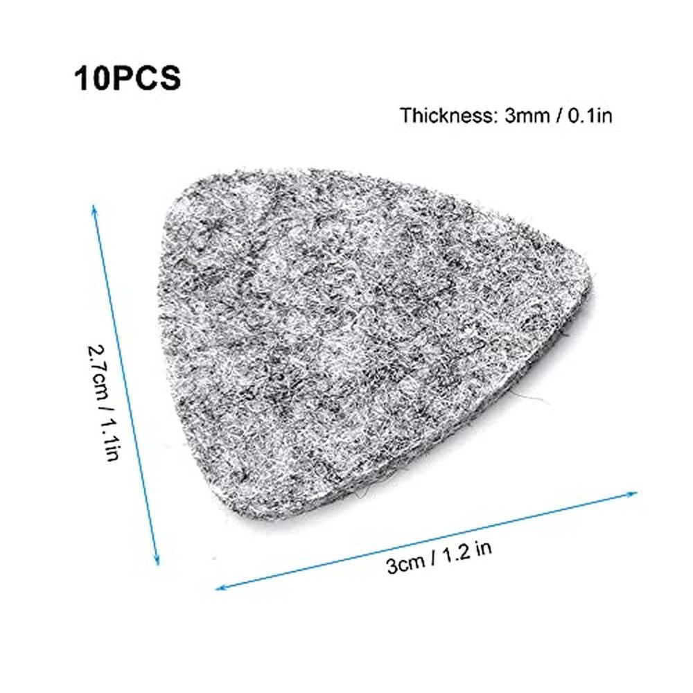 10 PCs Wool Felt Guitar Picks Ukulele Picks Plectrums with Solid Leather Thin...