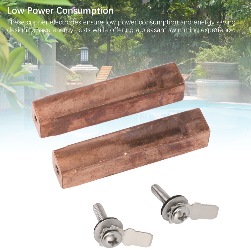 2 Sets Efficient Swimming Pool Copper Electrodes Replacement For