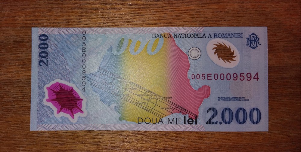 Romania 2000 lei banknote,1999year, unc