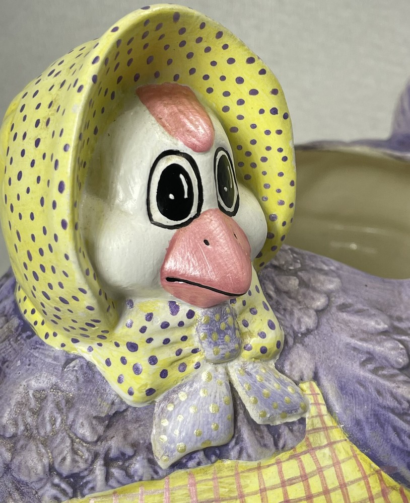 Ceramic Duck with Bonnet Planter Candy Dish by Signal Ceramic’s