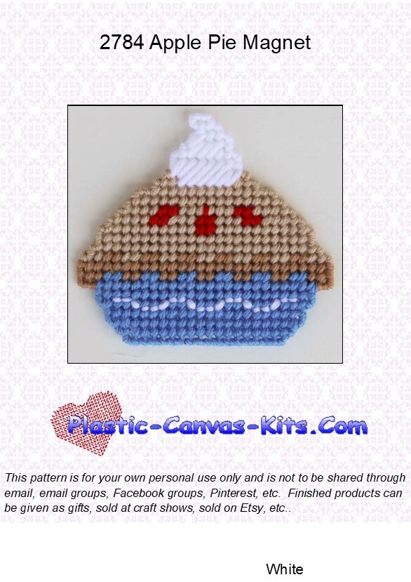 Apple Pie Magnet-Plastic Canvas Pattern or Kit