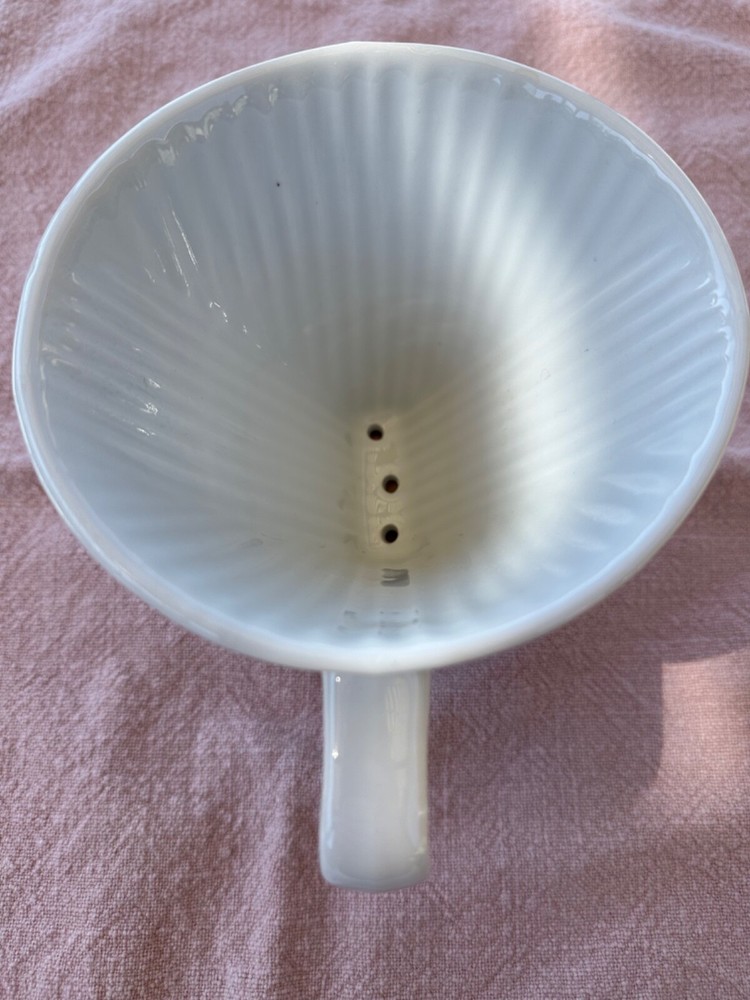 Ceramic 4 Cup Coffee Dripper for Pour Over with Attached Base