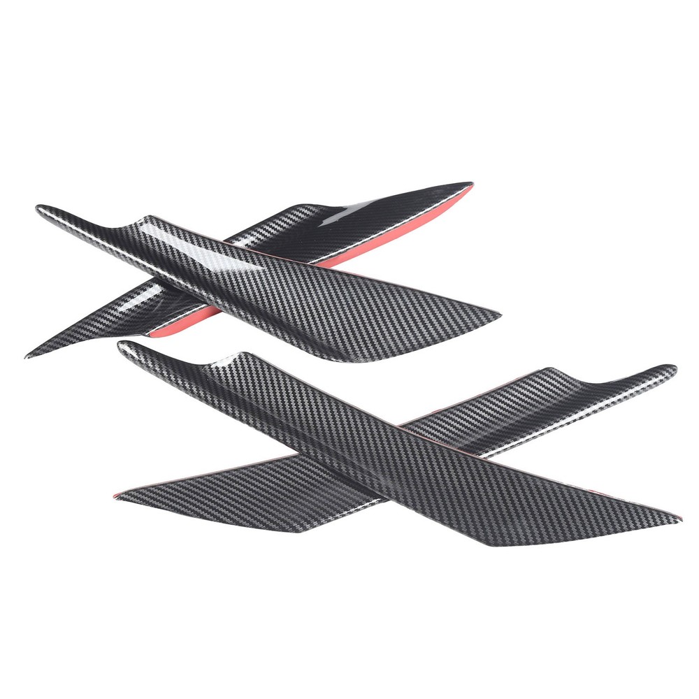 4Pcs Universal Bumper Spoiler Protective Carbon Fiber Style Front Lip Split QTYC