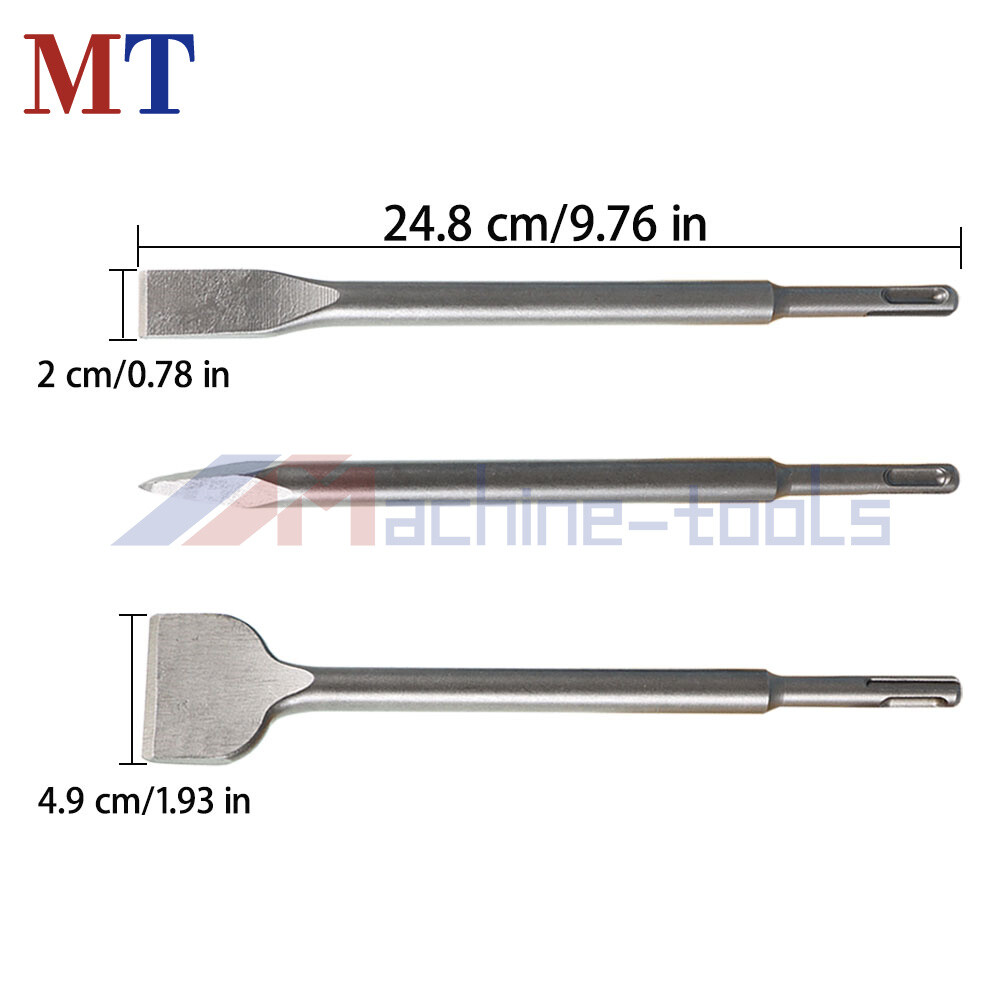 6 Pack SDS Plus Chisel Set Concrete Drill Bit Set Rotary Hammer Bits