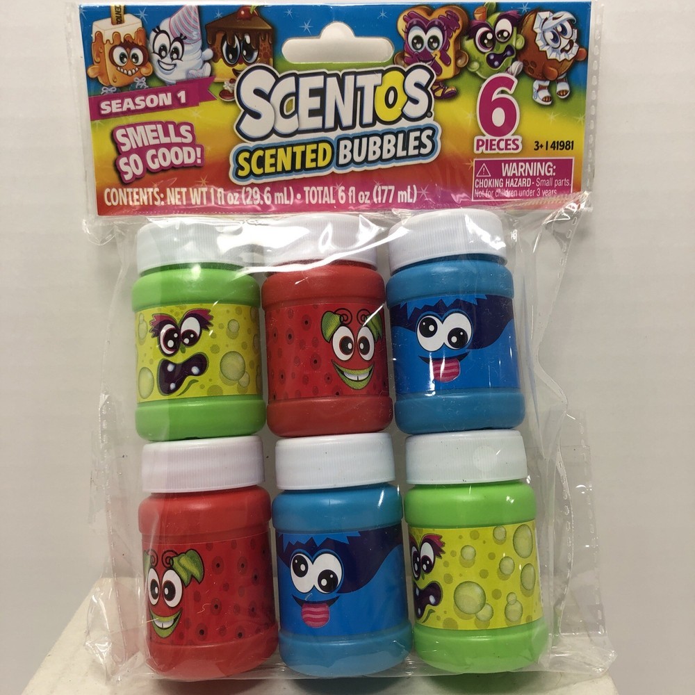 Scentos Scented Bubbles 6-Pack Strawberry Green Apple Lemon