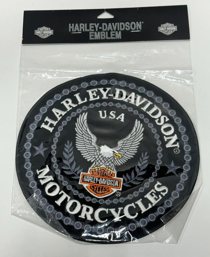 Harley Davidson large black 8" patch emblem chained shield new in package 2004