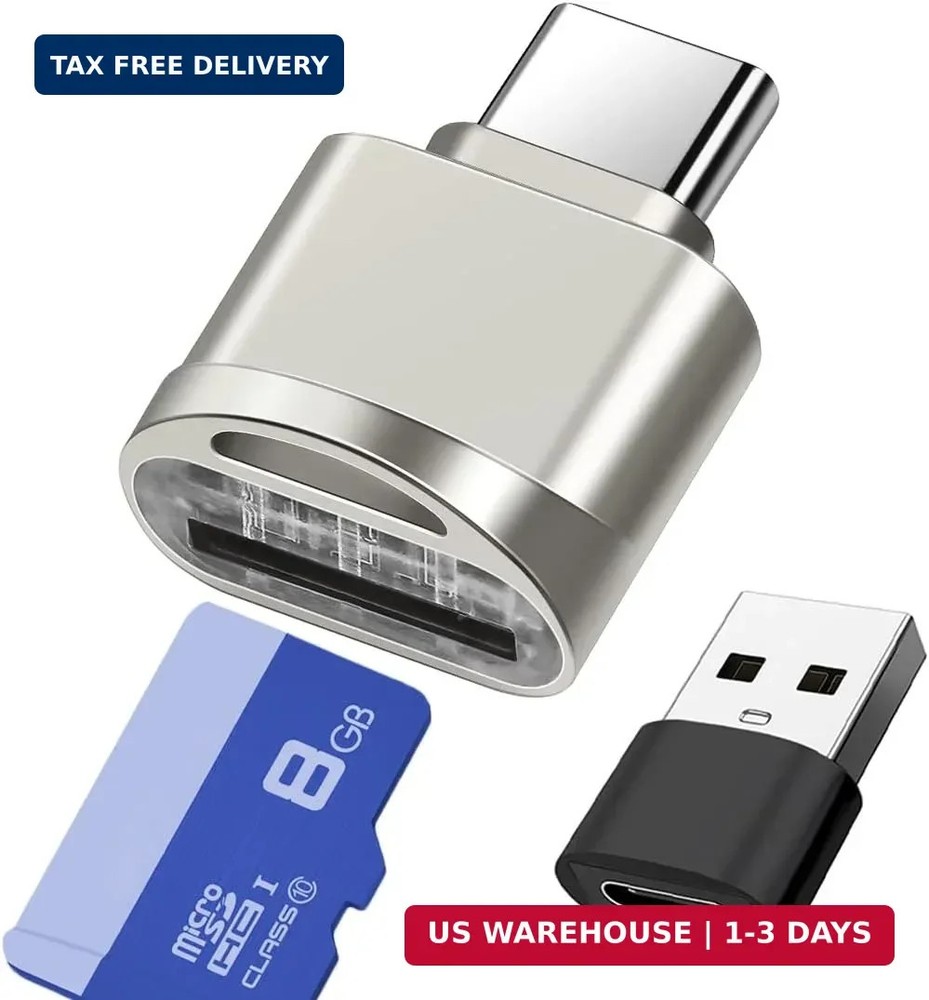 Micro SD Card Reader, USB C to SD Card Reader, Type C TF Memory Card Reader with