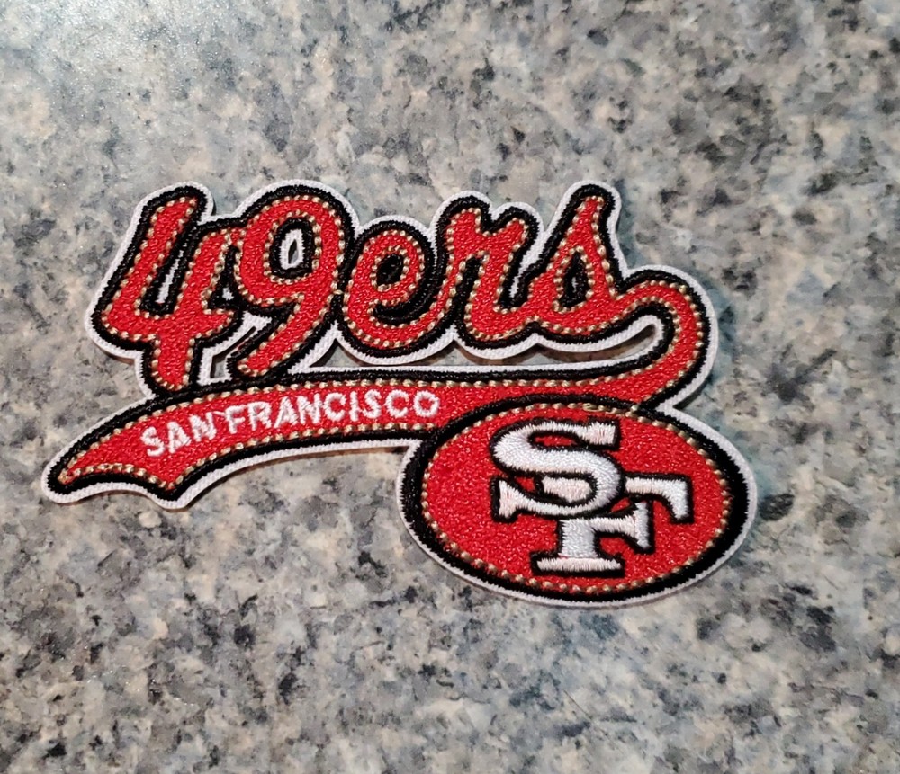 San Francisco 49ers Vintage Style Script Patch. Embroidered. Iron On. 3.5"x2.5"