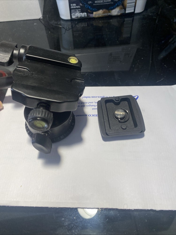 Andoer Camera Tripod Handle Head 3-Way Fluid Head with Quick Release Plate