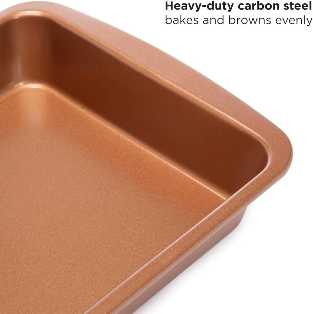 Ecolution Non-Stick Toaster Oven Bakeware Set, 4 Piece, 4-Piece, Copper