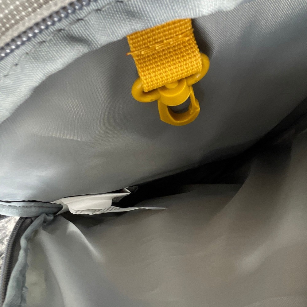 High Sierra Cragin Backpack Grey Yellow Grid Pattern Hiking Travel Daypack