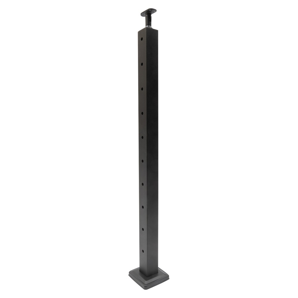 Cable Railing Post 36"x2"x2" Deck Railing Horizontal Drilling Angle Black