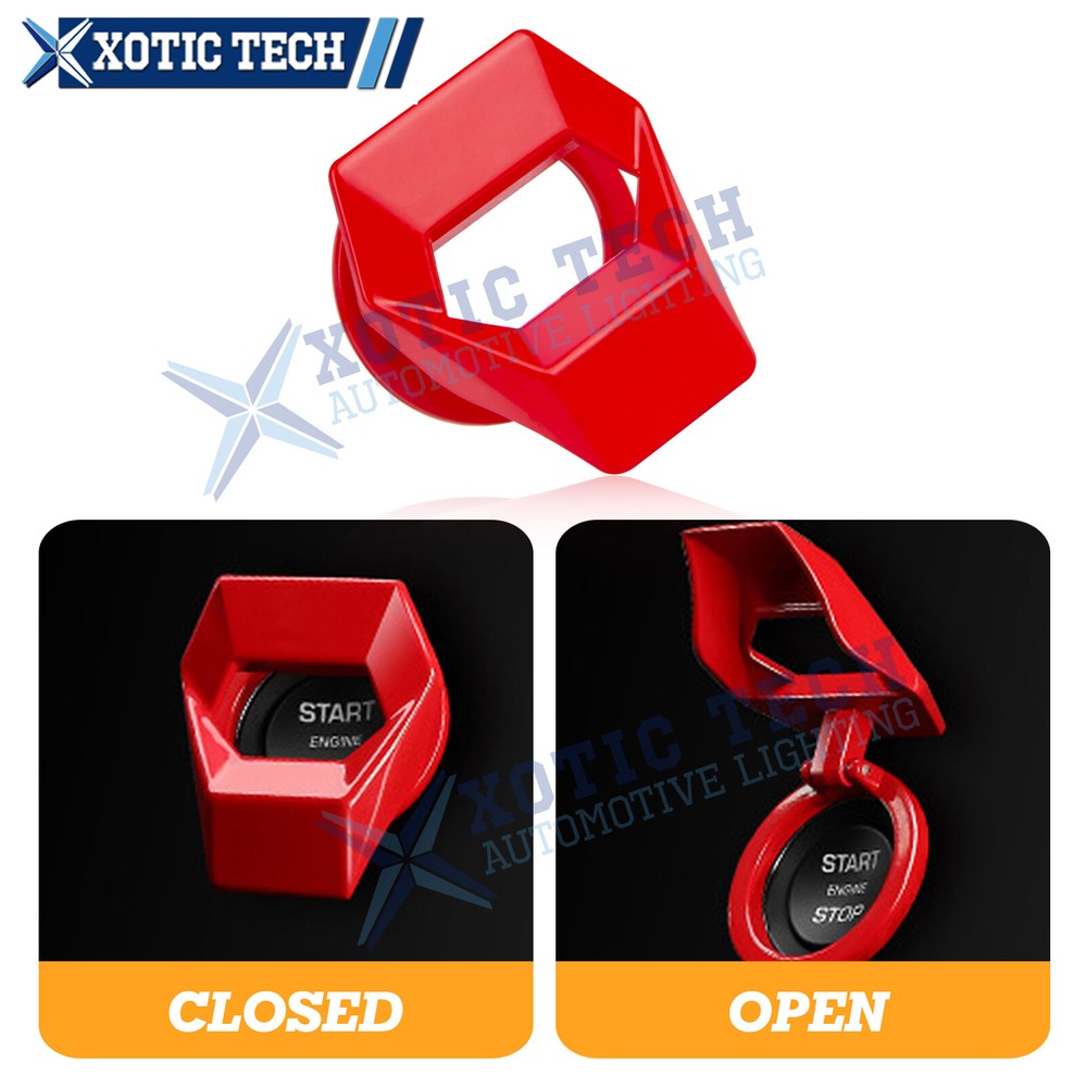 Gloss Red Engine Start Stop Push Button Switch Decor Cover Trim Car Accessories