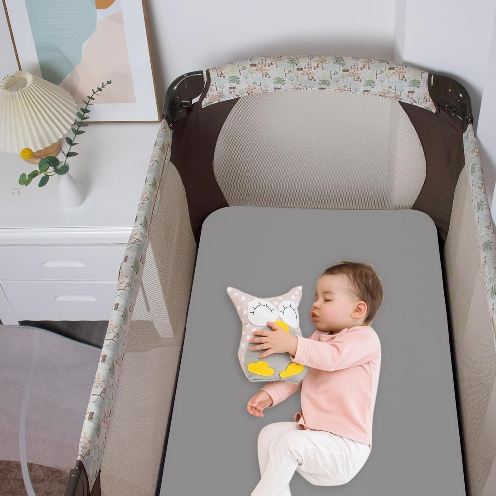 2 Pack Mini Crib Sheets Fitted Waterproof 38''x24'' Mattress Protector Cover