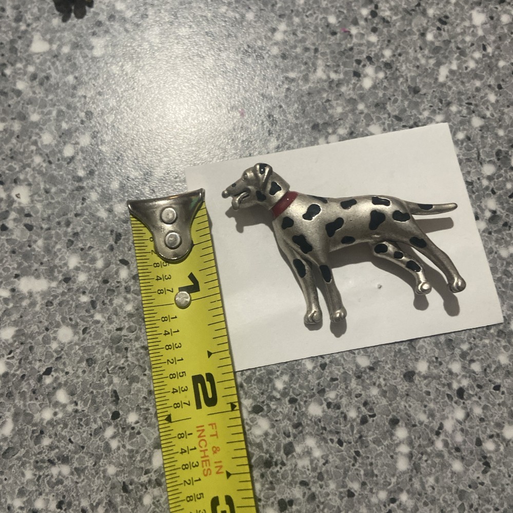 Silver toned Dalmatian lapel pin