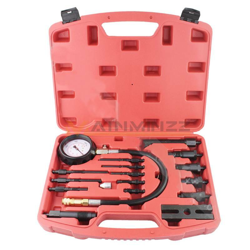 TU-15B Pressure Gauge Diesel Engine Compression Tester Set Kit New