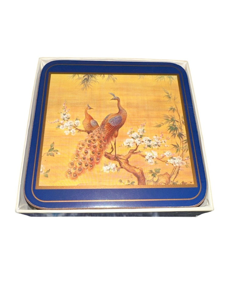 6 PIMPERNEL PEACOCK COASTERS