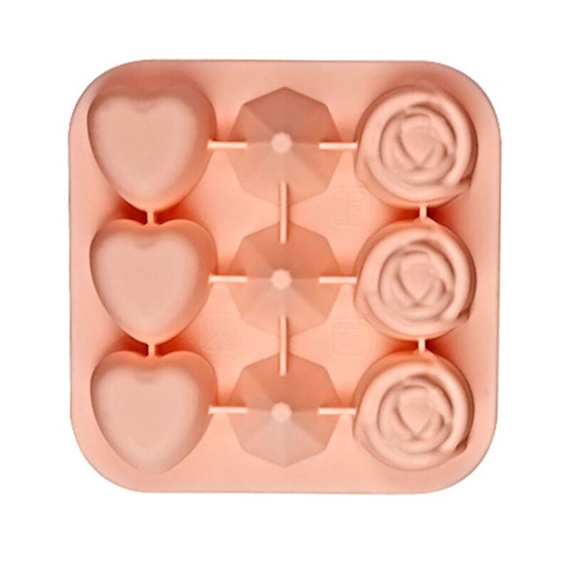 Easy Release Rose Heart Diamond Ice Cube Molds Silicone Ice Maker Easy to Clean