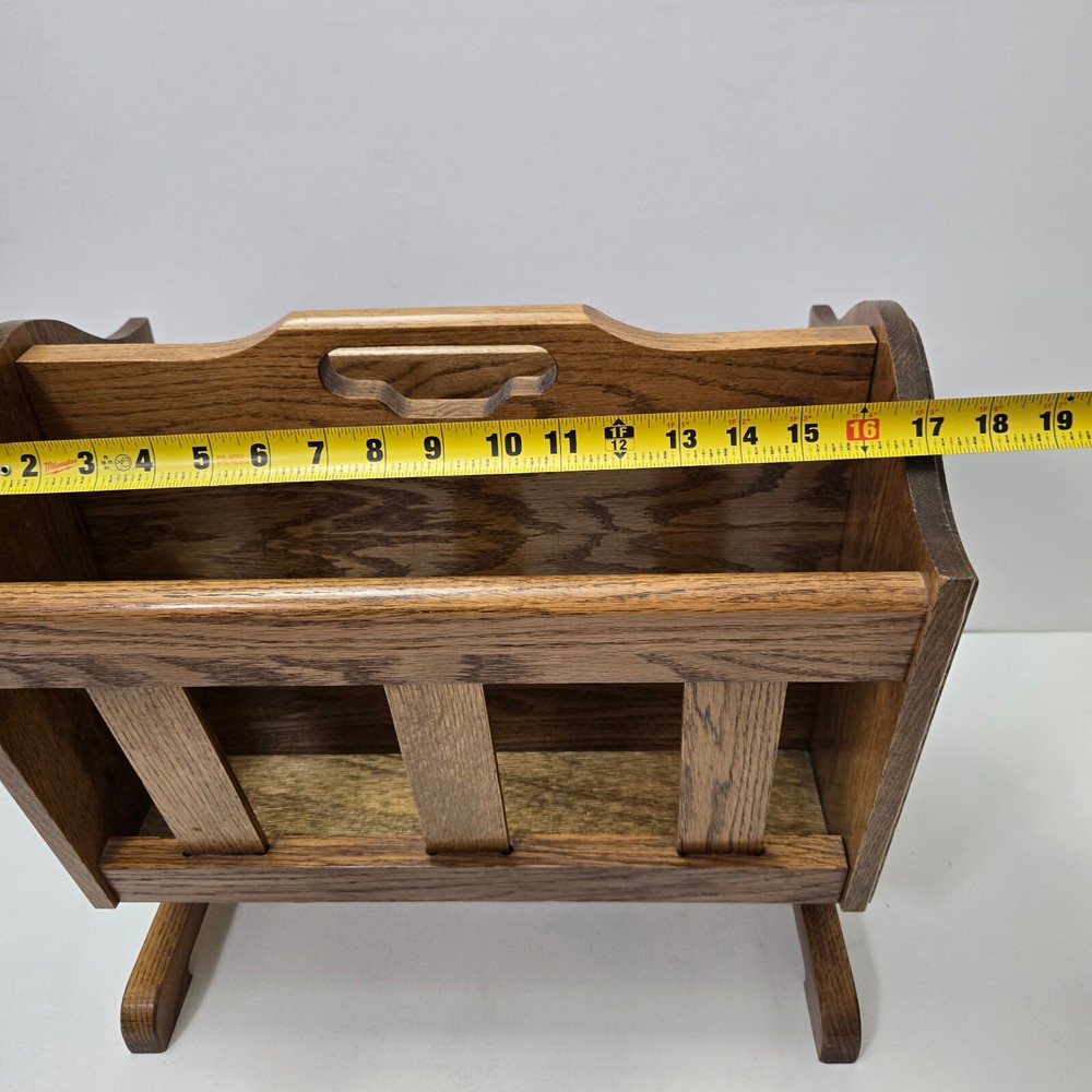 Vintage Solid Oak Magazine Rack Excellent Condition Wood