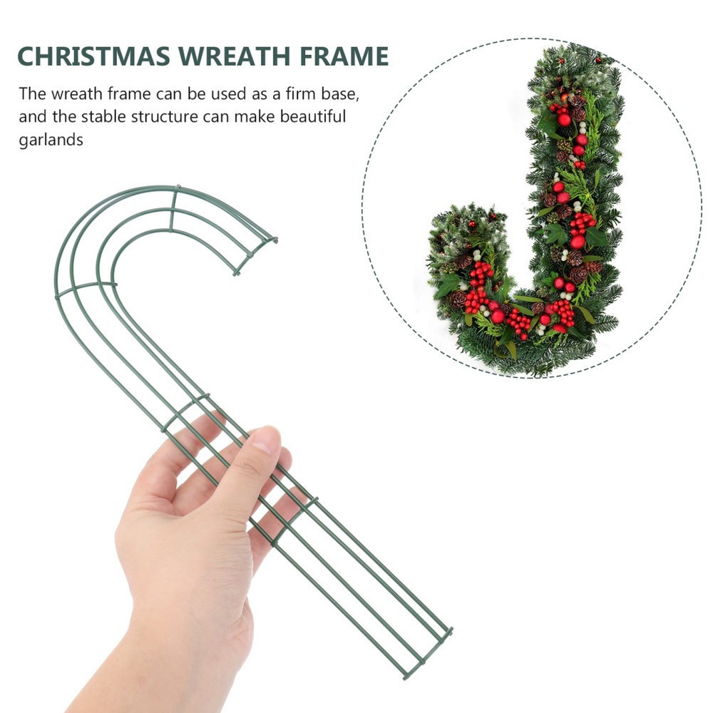 4Pcs Cane Iron Wreath Frame Wreath Accessory Christmas Accessory