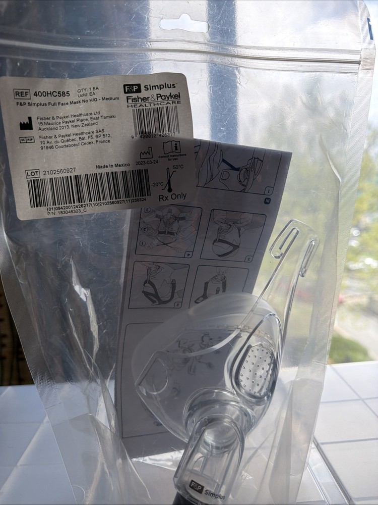 F&P Simplus 400HC585 Factory Sealed Full Face Medium Mask
