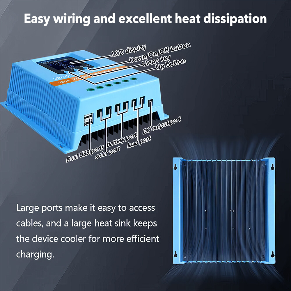 2PACK 100A 12V/24V/36V/48V MPPT Solar Charge Controller PV Charger Controller