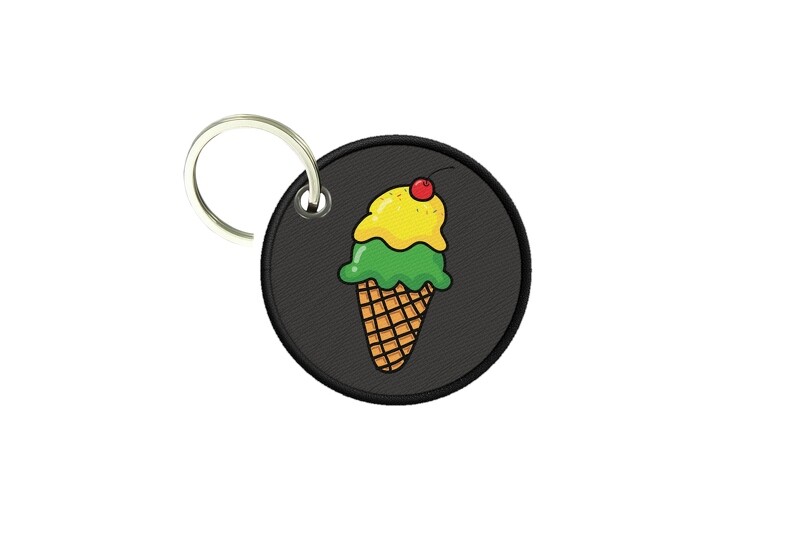 Keychain Round Printed Double-Sided Glass