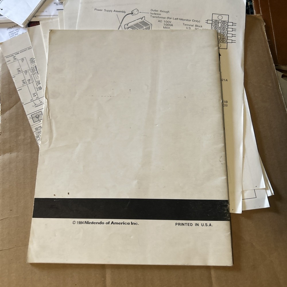 Vs System Operate Nintendo Arcade Game manual