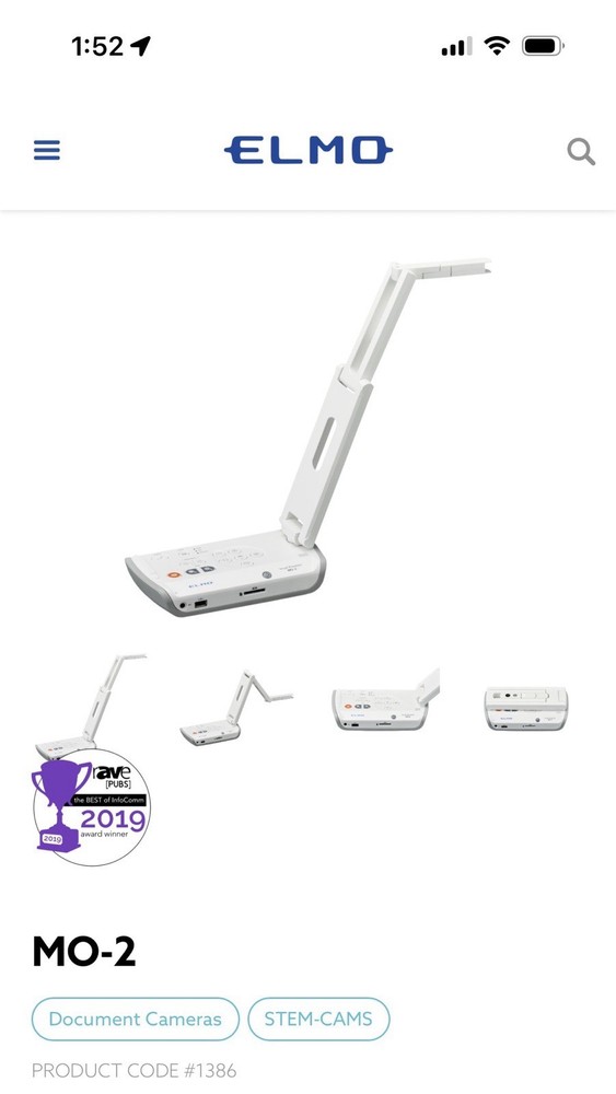 Elmo MO-2 Full HD Stem Document Camera