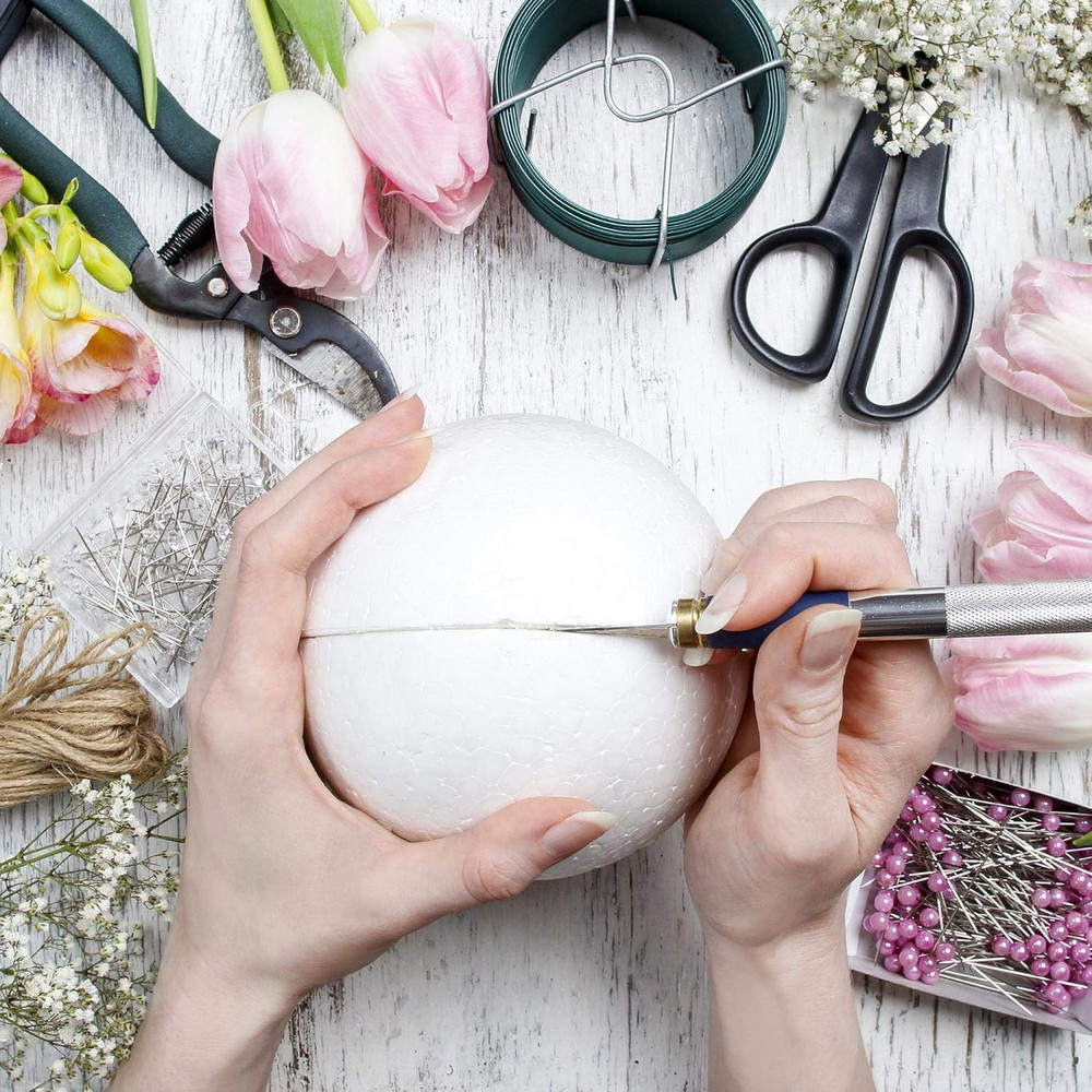 50Pcs 1.25" White Polystyrene Foam Balls Smooth round Solid Ball for Crafts, Art