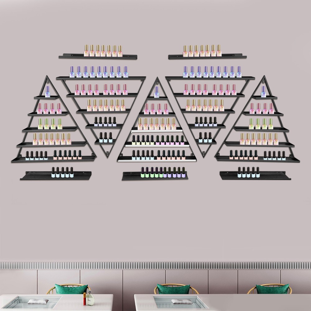 10PCS Triangular Nail Polish Racks, Wall-mounted Nail Polish Racks, 5-tier